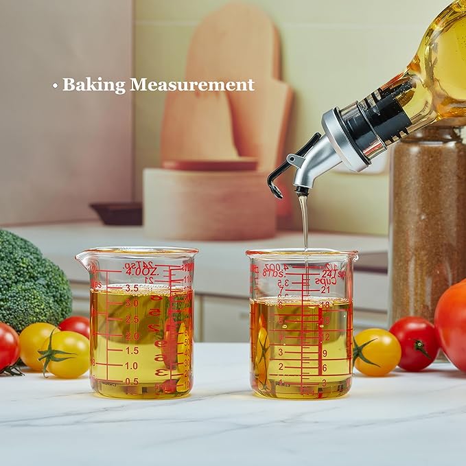 Ackers BORO3.3 4 oz/120 ml Glass Measuring Cup with V-Shaped Spout, 1 Count