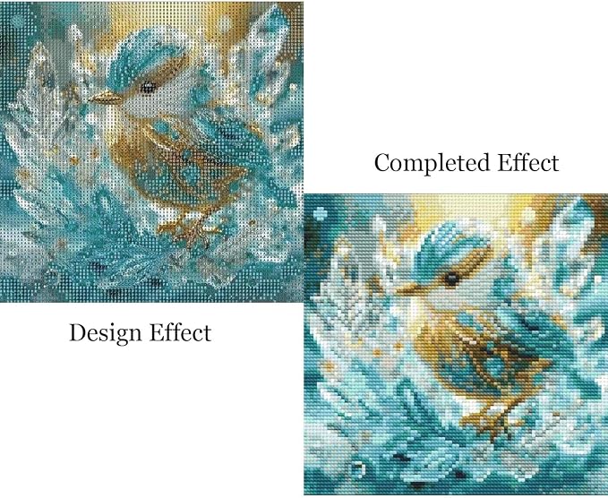 ZHUDENGXJL Birds Diamond Art Kits for Adults,5D Diamond Painting Kits for Adults Beginners,DIY Full Drill Blue Flower Diamond Dots with Gem Art for Birds Home Wall Decor 12 X 12 Inch