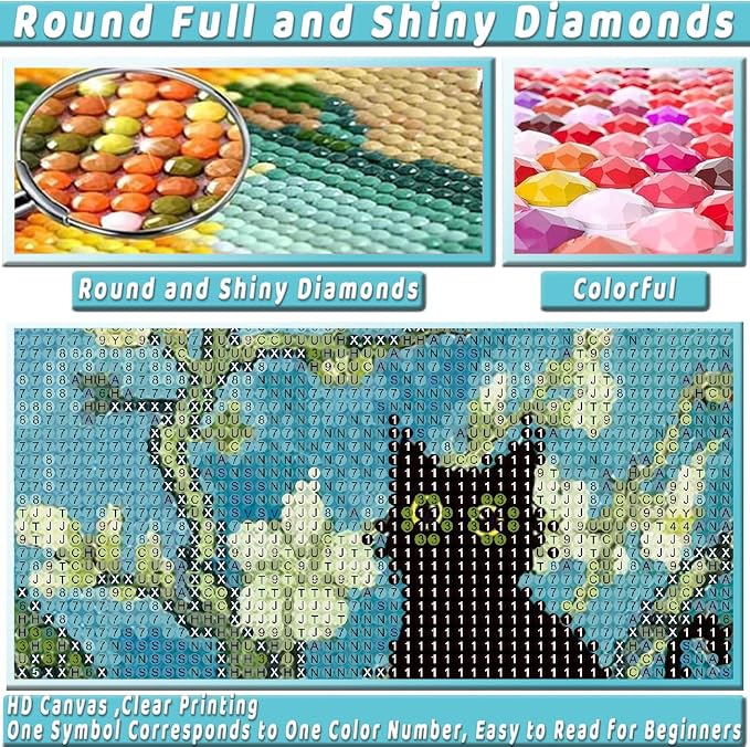Black Cat Diamond Art Kits for Adults Cute Diamond Painting Kit Beginner