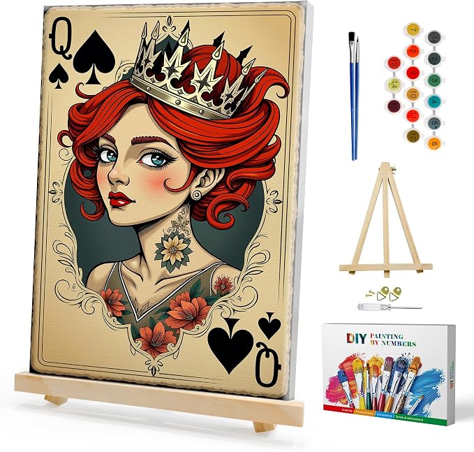 SmartEZ Paint by Numbers Kit for Adults with Frame, Pocker Paint by Number | Adult Paint by Number Kits with Frame for Gift, Home Wall Decor, 7.87x11.81 Inch