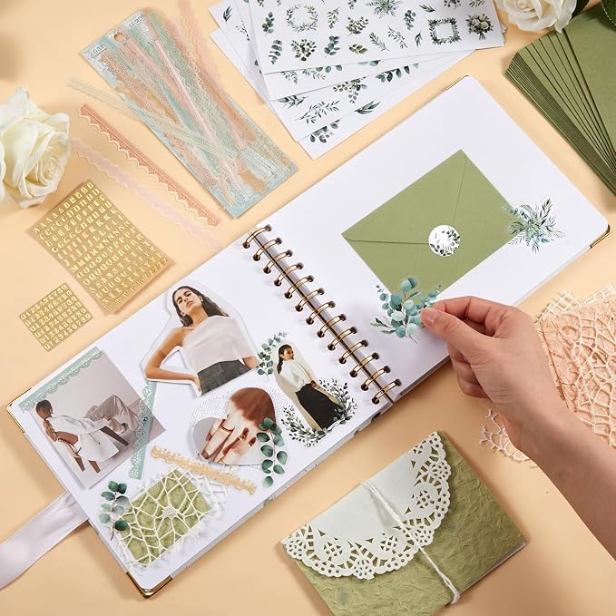 Letters to Bride Scrapbook,10.5 X 8.25 Inch,Eucalyptus,Green