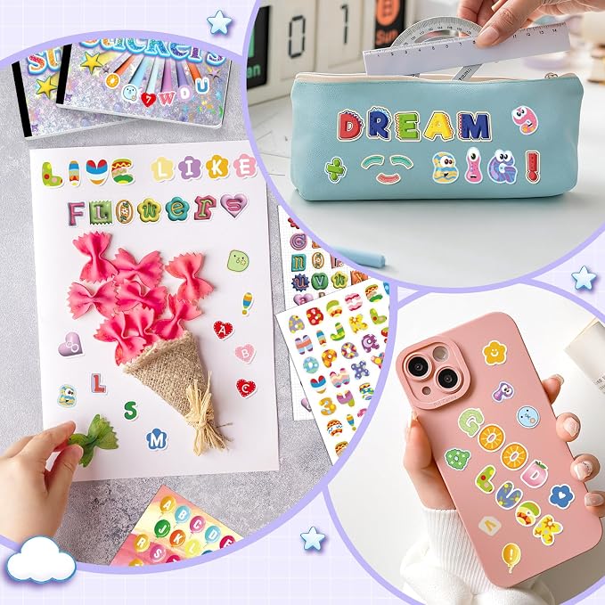 Letter Stickers,10000 PCS+ Alphabet Stickers, Scrapbooking Stickers,2 Books