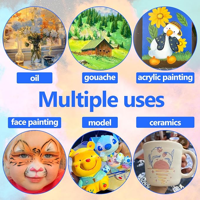 ESRICH Paint Brushes Set, 30Pack 360pcs Paint Brush for Acrylic Painting | Artist Paintbrushes for Watercolor Oil Rock Face Painting, Paint Brush for Kids Adult Arts Painting Brush Kits.