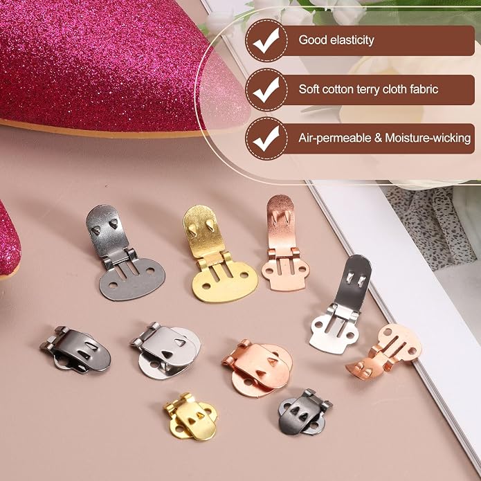 Stainless Steel Flat Blank Shoe Clips, Flat Blank Shoe Clips Bulk Supplies Metal Embellishments for DIY