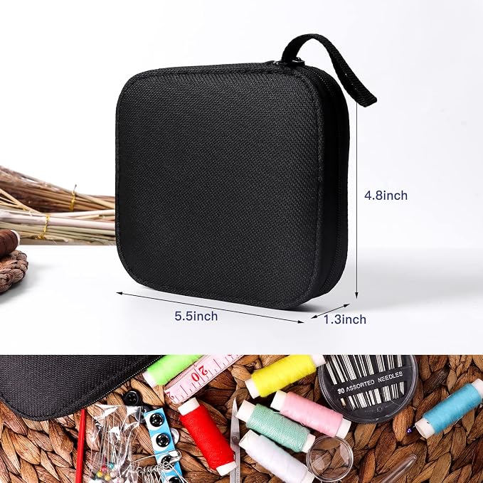 JUNING Sewing Kit with Case Portable Sewing Supplies for Mom Grandma Women Men Teen Girls Boys Home Traveler, Adults, Beginner, Emergency, Contains Thread, Scissors, Needles,Measuring Tape and More