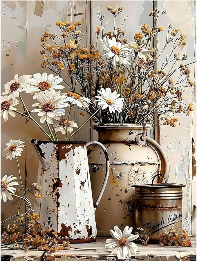 Daisy Paint by Numbers Kit for Adults, 16x20 inch | DIY Painting Kits Crafts for Adults, Relieve Stress, Gift, Home Wall Decor