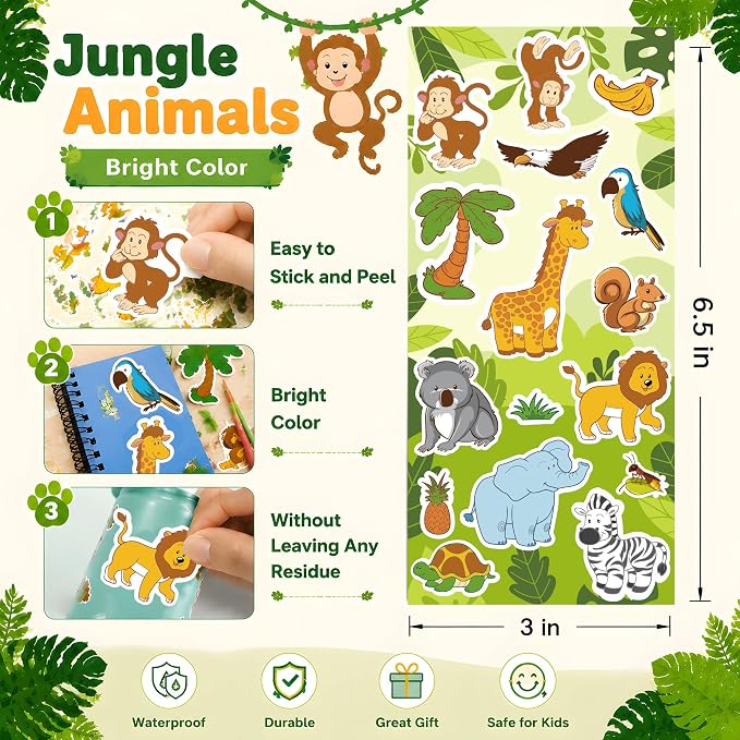 36 Sheets Stickers for Kids - Cute Stickers Pack for Scrapbook