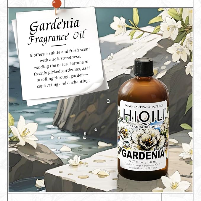HIQILI Gardenia Fragrance Oil, DIY Women Perfume & Body Spray - 5.07 Fl Oz