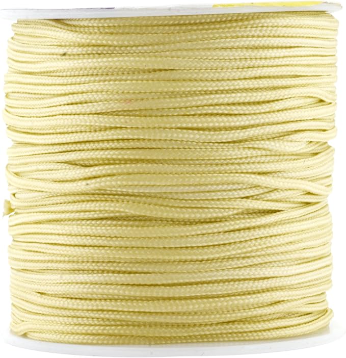 Mandala Crafts 1.5mm Cream Rattail Nylon Satin Cord for Jewelry Making