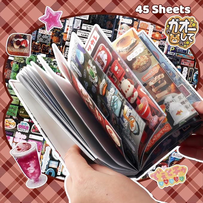 Tmtains 45 Sheets Japanese Manga Style Sticker Book 1300Pcs Heisei Retro Romantic Memory Series Manga Books Style Korean Sticker Aesthetic Japanese Stickers Book for Adults Valentine Gift (Nice Story)
