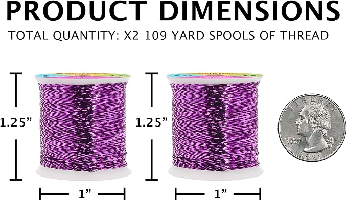 Mandala Crafts Metallic Purple Embroidery Floss for Sewing, 218 Yard Spool