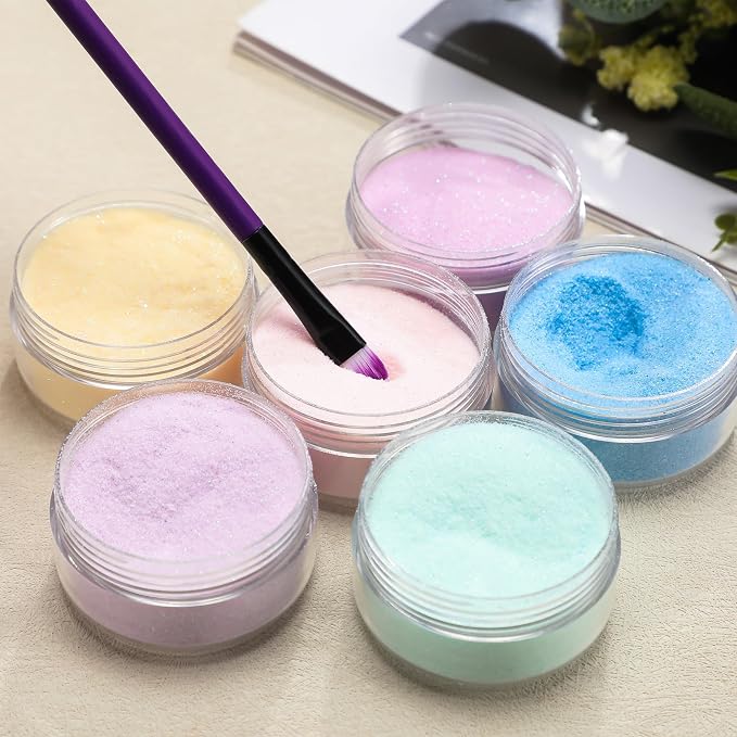 6 Pcs 0.5 Ounce Glitter Embossing Powder Set for DIY Crafts Greeting Cards Making Scrapbooking Wedding Invitations (Pastel)