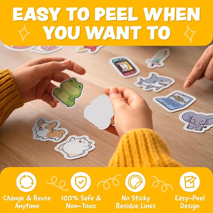 Cute Stickers for Kids Classroom Decor - 108pc Kawaii Water Bottle Stickers for Teens - Waterproof Vinyl Teacher Reward Stickers for Water Bottles - Back to School Supplies - Classroom Must Haves