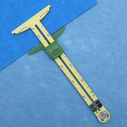 Sewing Gauge Measuring Tool Set 5-in-1 T-Shaped Sliding Gauge Ruler,Acrylic Fabric Quilting Ruler,Essential Sewing Tools&Quilting Accessories for Hemming,Seam Allowance,Button Spacing 2 Pieces