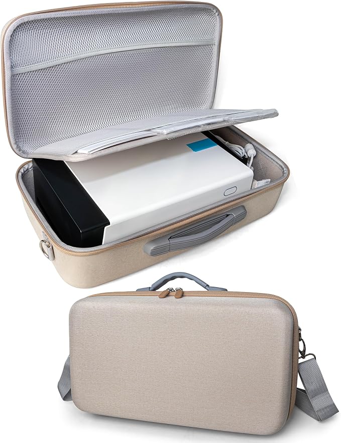 Hard Carrying Case for Liene PixCut S1 Color Photo Sticker Printer & Cutting Machine All-in-One Sticker Maker for DIY Crafts, PixCut S1 Storage Bag with Adjustable Divider (PixCut S1-Khaki)