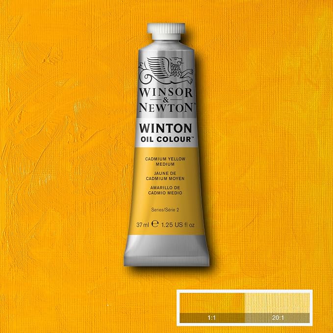 Winsor & Newton Winton Oil Color, 37ml Tube, Cadmium Yellow Medium | High-quality pigments, Durable, Lightfast, Permanent, Uniform Consistency, Great Pigment Load