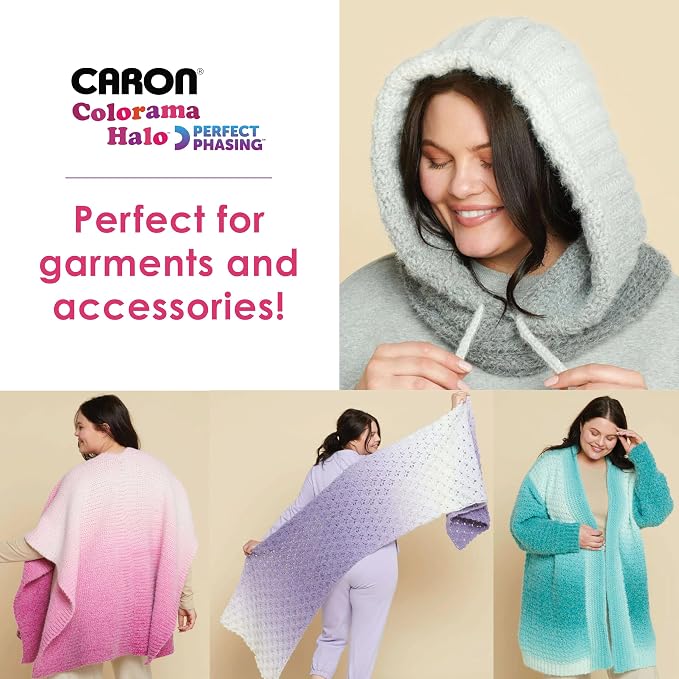 Caron Colorama Halo Cake Ombre Yarn for Crocheting, Skylight Frost, 2-Pack