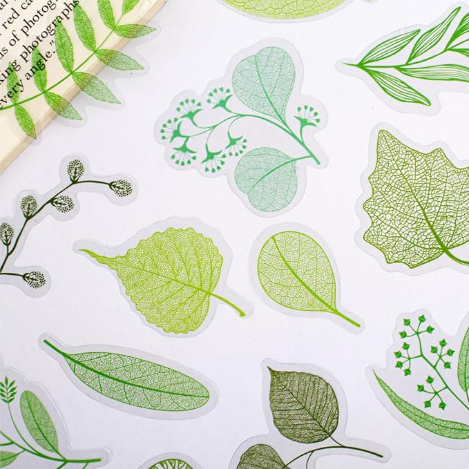 Doukado 120 Pcs Realistic Skeleton Leaf Stickers for Scrapbooking