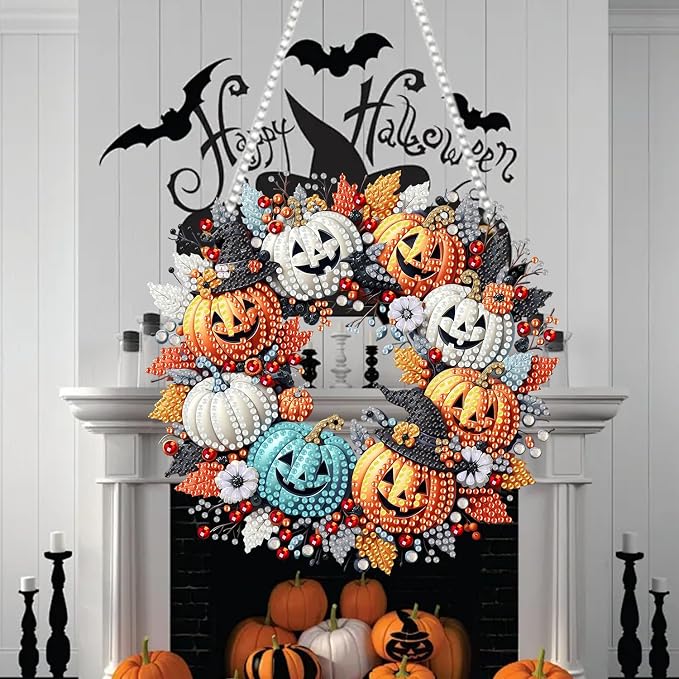 RYMILIE Halloween Diamond Art Kits for Adults Pumpkins 8x8inch
