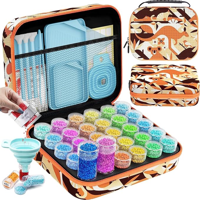 ARTDOT 30 Slots Storage Container for Diamond Art Kits for Adults,Portable Bead Storage Boxes for Diamond Painting Accessories and Tools