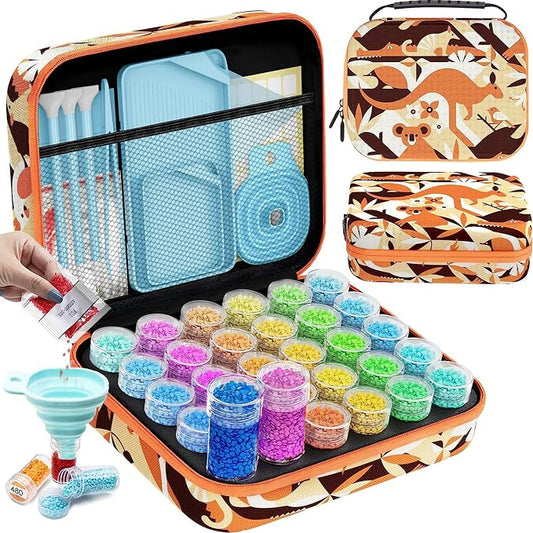 ARTDOT 30 Slots Storage Container for Diamond Art Kits for Adults,Portable Bead Storage Boxes for Diamond Painting Accessories and Tools