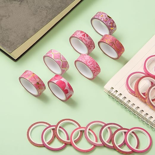 Mr. Pen- Washi Tape Set, 21 Rolls, Assorted Sizes, Floral Pink | 5.5 Yards/Roll, Washi Tape for Scrapbook, Arts, Crafts, Journals and Planners
