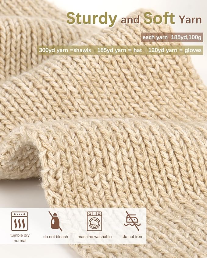 Katech Knitting Kit for Beginner- Learn to Knit Kit for Adults & Kids | Complete Hat, Scarf, Gloves Starter Knitting Kit with Step-by-Step Video Tutorials-Ideal Gift