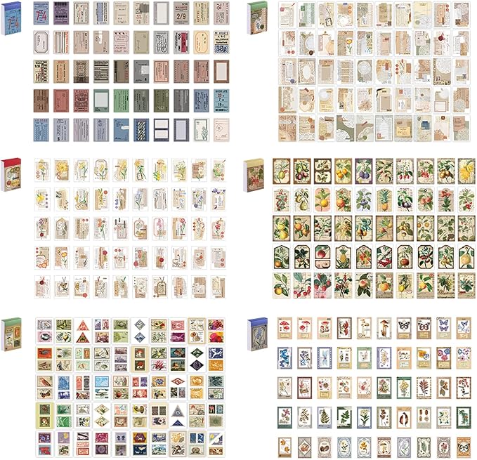 12 Sets 600 Pcs Washi Stickers Aesthetic Sticker Book
