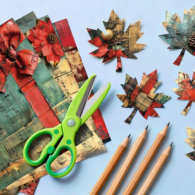 Christmas Scrapbook Paper Pad 24 Sheets Scrapbooking Supplies, Single-Sided Patterned Cardstock Pads Supplies for Card Making, Designer Planner Journals, Background Borders, Greeting Cards 6"×6”