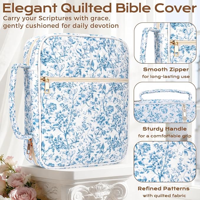 XKDOUS Bible Cover Case for Women Bible Bag Journaling Kit w/Study Supplies