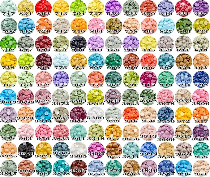 60000 Pieces 120 Color Diamond Art Painting Beads,Flat Bottom Round Resin Rhinestones for Diamond Art Painting Accessories, Round Drills for 5D Diamond Art DIY Craft