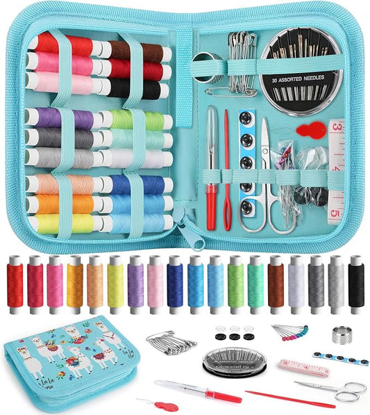 Coquimbo Sewing Kit Gifts for Teen Grils Adults Women Mom Grandma, Portable Sewing Supplies Contains Tape Measure, Scissors, Thimble, Thread, Sewing Needles (Alpaca)