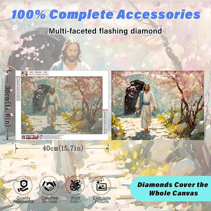 Jesus Diamond Art Kits for Adults,Cherry Street Diamond painting Wall Decor