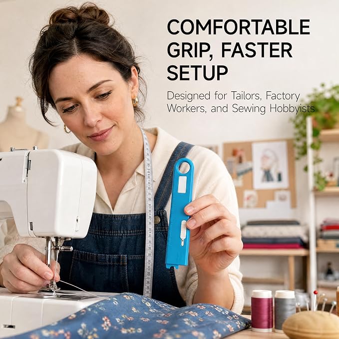 Sewing Machine Automatic Needle Threader with Seam Ripper Ruler Scale