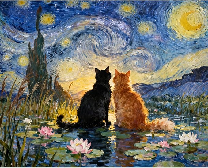 Black Cat Diamond Art Kits for Adults Cute Diamond Painting Kit Beginner