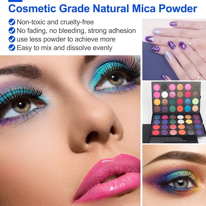 Mica Powder,7.05OZ（200g）,Sparkling White Mica Powder Pigment for Epoxy Resin，Lip Gloss，Car Paint，Dye，Soap Making，Nail Polish,Epoxy Resin,Candle Making,Bath Bombs