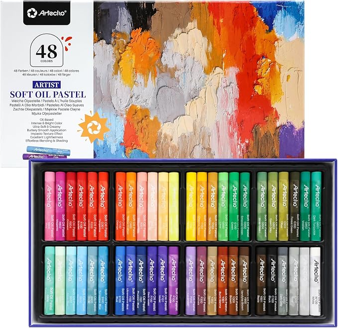 Artecho Extra Soft Oil Pastels 48 Colors Artist Grade