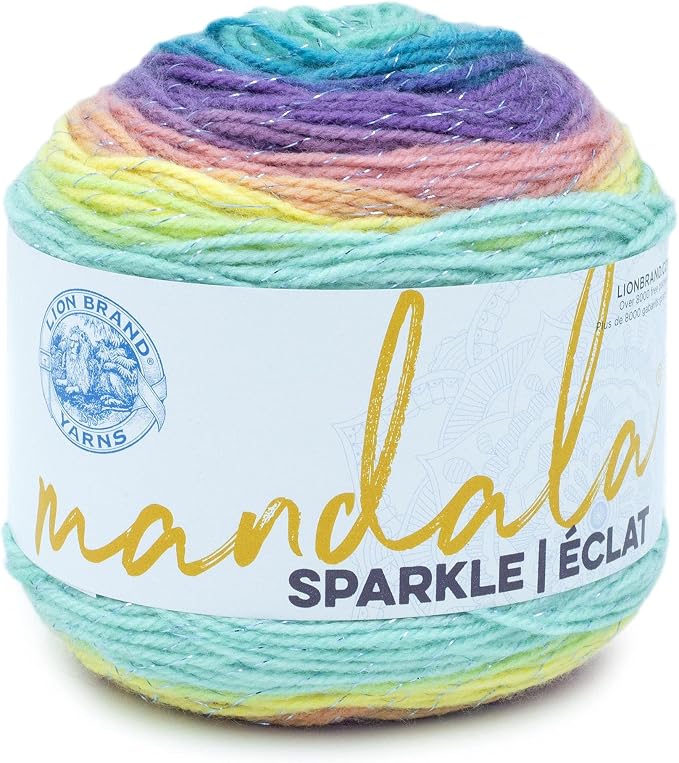 Lion Brand Yarn Mandala Sparkle Yarn, Serpens, 1 Skein