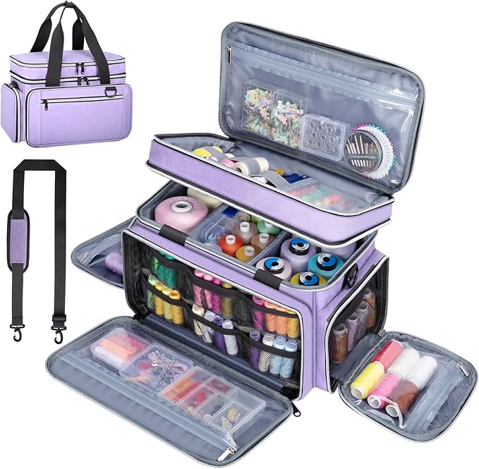 Anitor Sewing Supplies Organizer, Double Layer Sewing Storage Organizer
