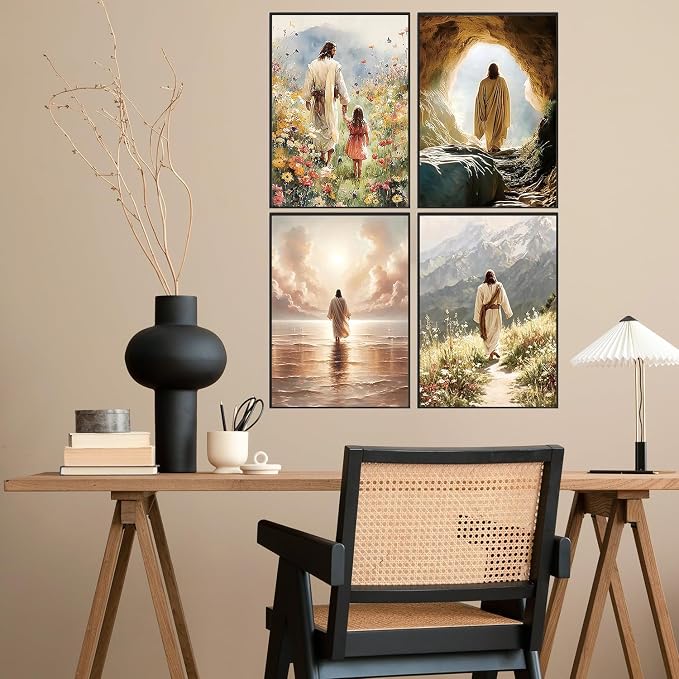 3 Pack Jesus Paint by Numbers Kit for Adults Beginner (Without Frame) | Paint by Number Kits on Canvas DIY Acrylic Oil Easy Painting by Numbers for Home Wall Decor Gift12X16 in
