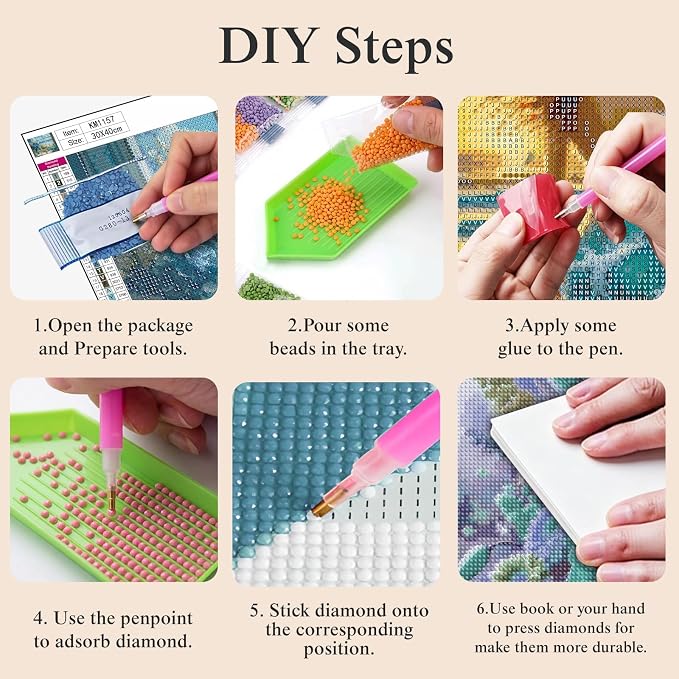 CHWGLFGG 5D Beach Window Diamond Art Kits for Adults Beginners 12x16in | Blue Hydrangea Flower Diamond Painting Kit DIY Full Round Drill Paint by Diamonds Dot Gem Art for Adult, Home Wall Decor