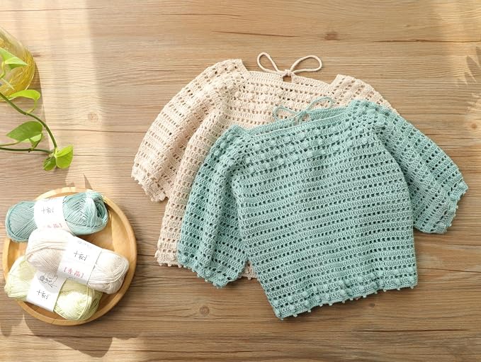 Linen Rayon Lyocell Blend Yarn, Superfine Fingering Weight (1), 150g/5.29oz (3 Strands, 50g/230yds per Strand)- 05 Aqua Green