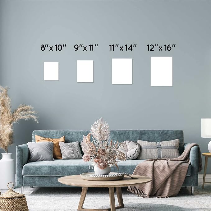 Artistik 16"x12" Paint Canvas Panels (Pack of 12) – 100% Medium-Grade Cotton Blank Canvas Painting Boards – Whit Canvases for Painting with Oil, Acrylic & Mixed Media