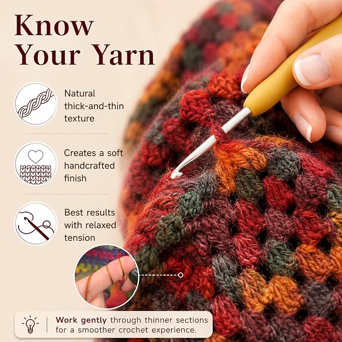 Aeelike Crochet Blanket Kit for Adults Advanced,Ombre Red Vintage Craft Kit