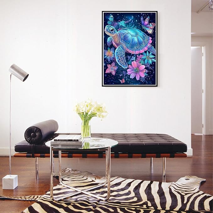 Ycydilirab Sea Turtle 5D Diamond Art for Adults-Diamond Painting for Adults,Sea Turtle Gem Art for Adult Perfect for Relaxation and Home Wall Decor 12x16inch
