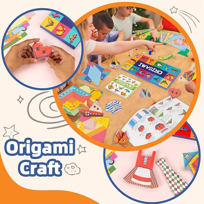 Origami Paper Kit for Kids,152 Sheets Origami Paper with Instructional Book
