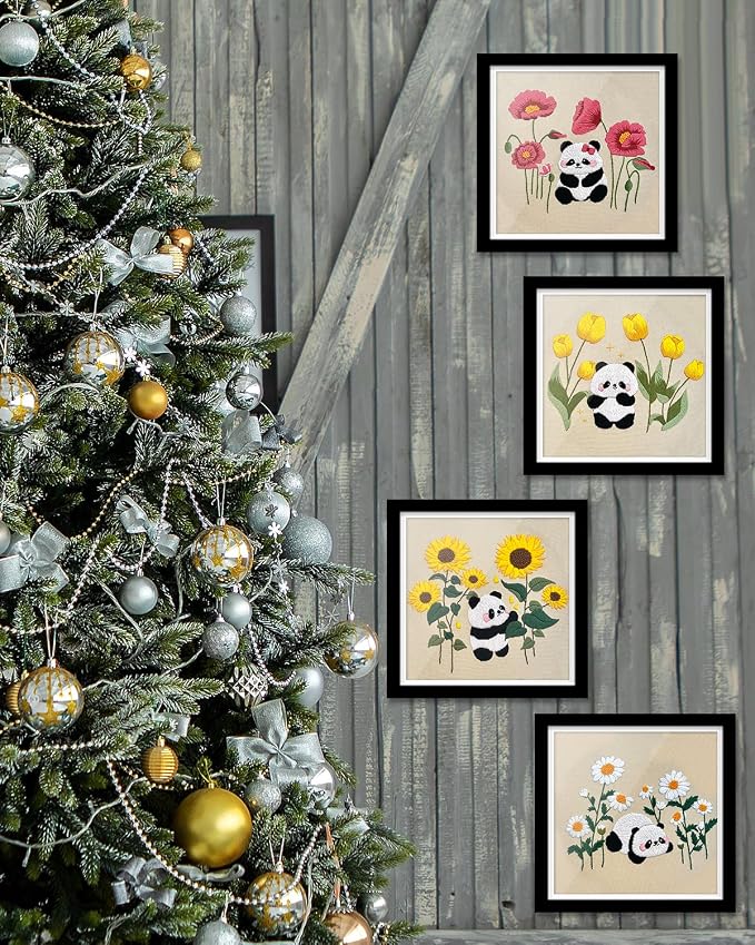 TINDTOP Embroidery Kit for Adult, Panda Embroidery Practice Kits