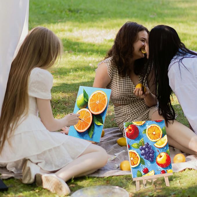 Sherr 24 Pcs Pre Drawn Canvas for Adult, Fruit, 8 x 10 Inch