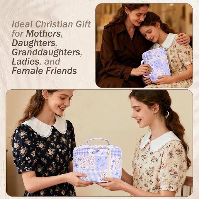 XKDOUS Bible Cover Case for Women Bible Bag Journaling Kit w/Study Supplies