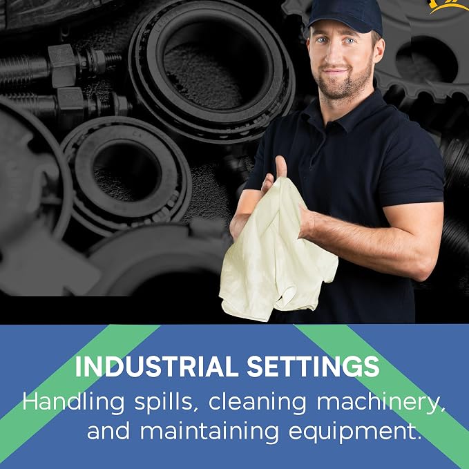 Shop Towels| Multipurpose Commercial and Residential Shop Cleaning| Car Wash, Polish, Housewares, Microwave, Coffee Machine, Restaurant, Bathrooms, Electronics, Auto Garage | 50 Pack 14"x12" Natural